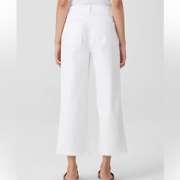 Eileen Fisher Organic Cotton Denim Wide-Leg Jean Easy Fit, Cropped Length S $218 - Picture 6 of 12